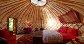 Kingfisher Yurt interior, Wendover, Buckinghamshire