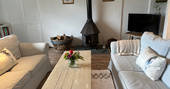 The Cottage at Halzephron House living room, Helston, Cornwall, England