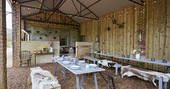 The communal barn - the perfect place for a pizza night!