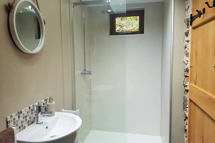 Luxury en suite shower room inside of The Linhay 