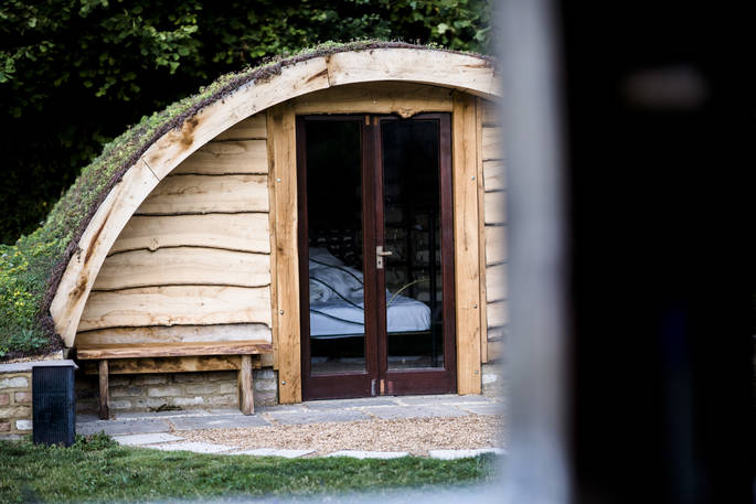 A snug retreat at The Secret Garden and the earth topped hobbit hut