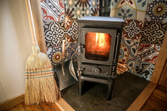 Main source of heat comes from the wood burner