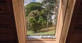 view from mezzanine window at Paraty's Bothy in Shropshire