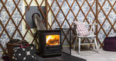 Bodichon Yurt wood burner at Robertsbridge, Sussex