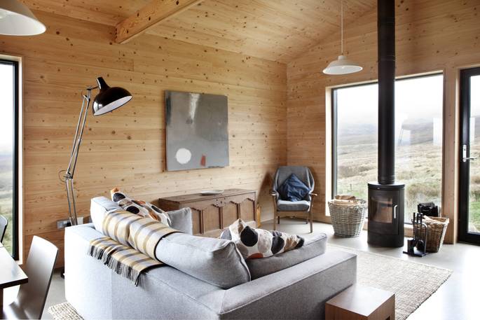 Black Shed cabin interior, Highland, Scotland - James Ross Photography
