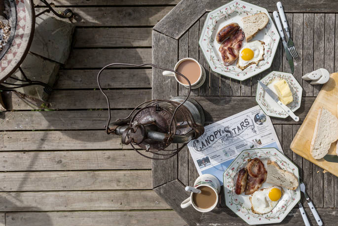 Enjoy an al fresco breakfast on Van Goff's terrace with a morning coffee 