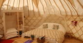 Bedroom suite at Rosehip Yurt, Haute-Loire