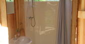 Bathroom interior at Rosehip Yurt, Haute-Loire