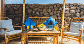Eco Beach Yurts outdoor sitting area, glamping, Finca de Arrieta, Haría, Lanzarote, Spain